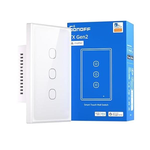 SONOFF TX Ultimate T6-3C-US Matter Smart Wall Switch (3-Gang)
